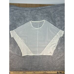 Gaudi Jeans Womens Blouse Modern Cream Linen Accents Boxy‎ Flowing Charm